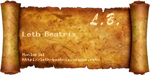 Leth Beatrix névjegykártya